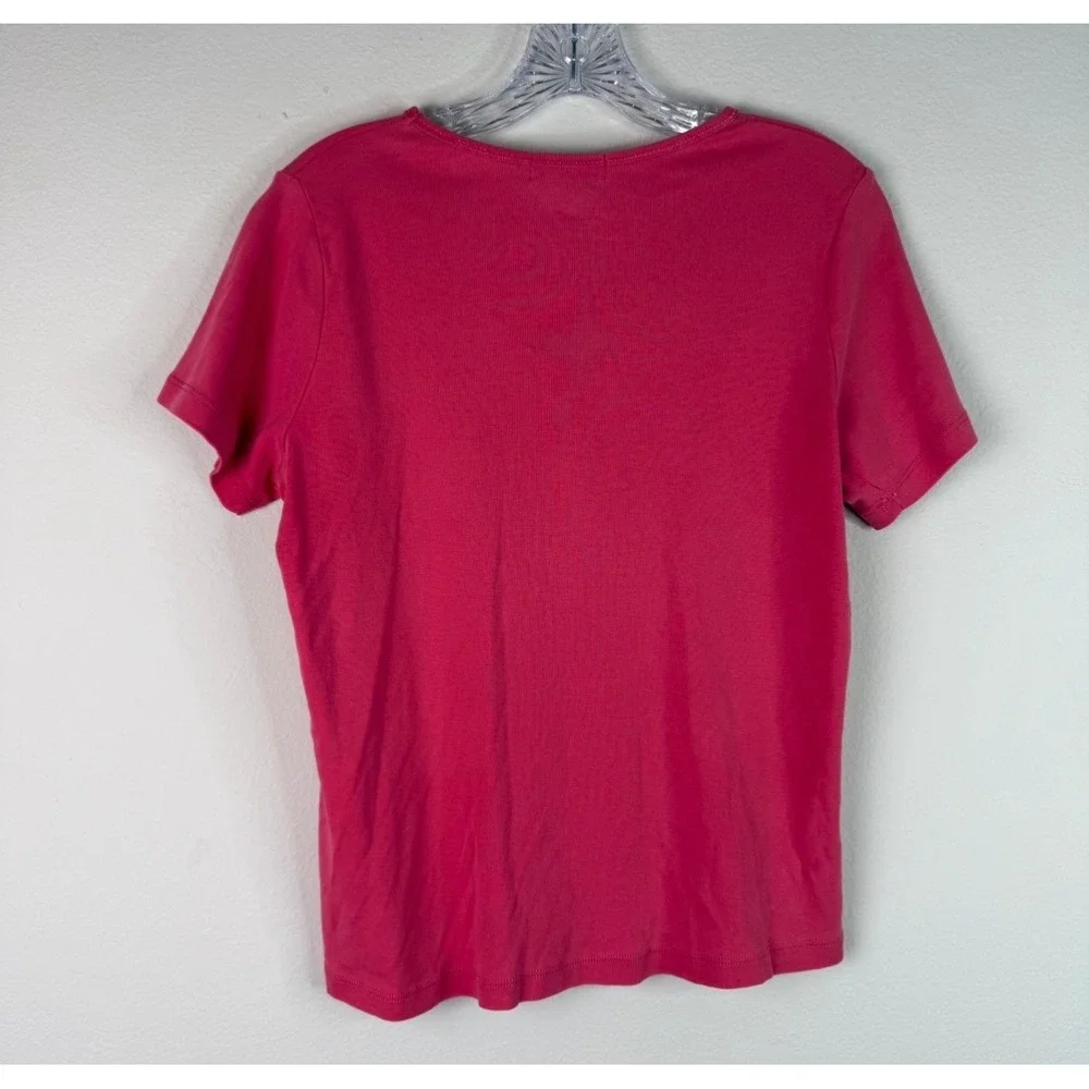 Eddie Bauer T-Shirt Womens Medium Pink Short Sleeve Crew Neck 100% Cotton Tee - Picture 4 of 4